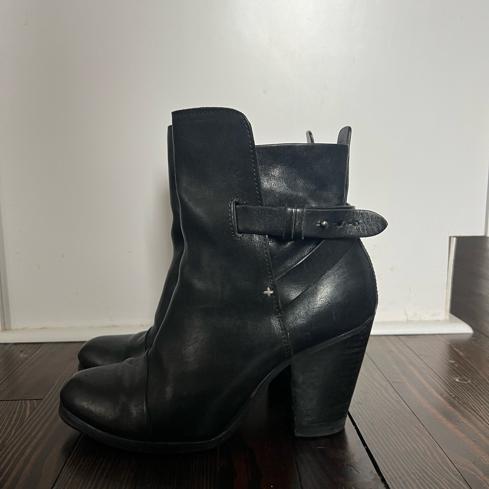 rag & bone classic Black Leather Ankle Booties